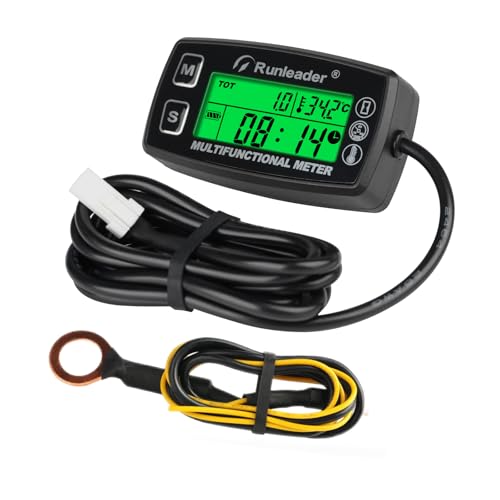 Runleader Digital Tach Hour Meter Engine Temperature Gauge RL-HM035A-TS002 - size: RL-HM035A-TS002