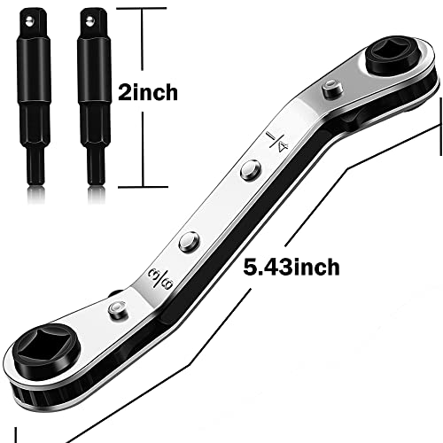 HVAC Service Wrench,3/16"-3/8" 5/16" x 1/4"Hvac Tools with Hex Adapter - style: 1 Wrench + 2 Hexagon Bit