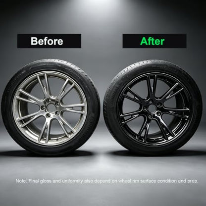 NADAMOO Black Spray Paint for Wheels, Semi-gloss - color: Black, size: 13 Ounce (Pack of 2)