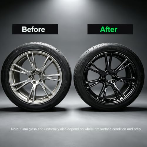 NADAMOO Black Spray Paint for Wheels, Semi-gloss - color: Black, size: 13 Ounce (Pack of 2)