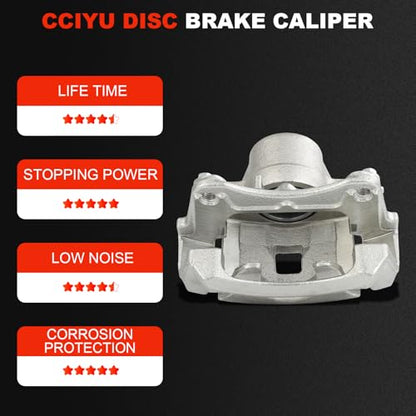 cciyu Front Left Disc Brake Caliper Assembly w/Bracket 18B4906 - size: Front Left[18B4906]