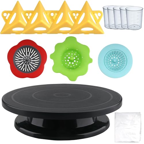Acrylic Pour Painting Kit with 11 Inch 360° Rotating Turntable