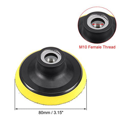 uxcell 3" Hook and Loop Backing Pad Sanding Polishing Backer Plate with M10 Female Thread for Random Orbit Sander Polisher Buffer - size: 3"