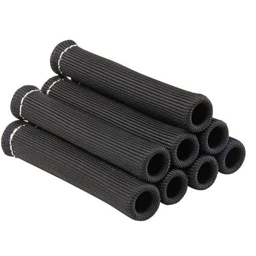 Spark Plug Wire Heat Shield Spark Plug Wire Heat Shield Sleeve Spark Plug Boot Protector Boots Wrap for SBC BBC 350 454 8PCS Plug Wire Covers - 2500F High Temp Protection（Black) - color: Black