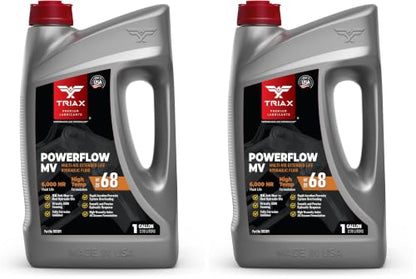 TRIAX Powerflow AW 68 Multi-Viscosity HLP Hydraulic Oil | 6,000 Hour Extended Life | Triple Anti-Wear | True All Season | Pour Point Down to -40F | Virtually Zero Foaming (1 Gallon) (Pack of 2) - size: 1 Gallon (Pack of 2)