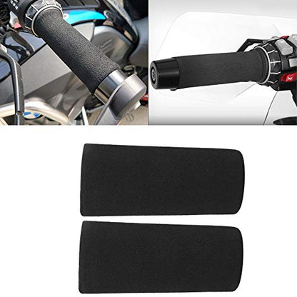 Motorcycle Handle Cover, 2pcs Motorcycle Non-Slip Anti Vibration Soft Foam Handlebar Grip Cover, Black