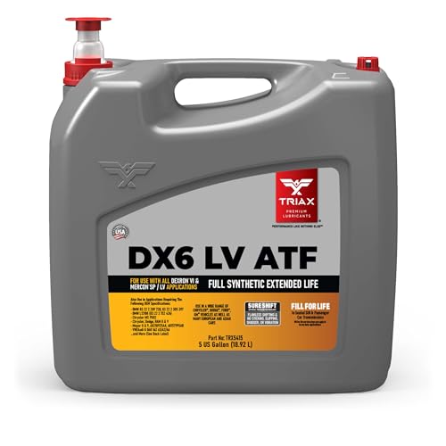 TRIAX DX6 LV ATF - Compatible with Dexron VI and Mercon SP/LV Applications - Full Synthetic, OEM Grade, Low Viscosity, Fill for Life Automatic Transmission Fluid (5 Gallon) - size: 5 Gallon