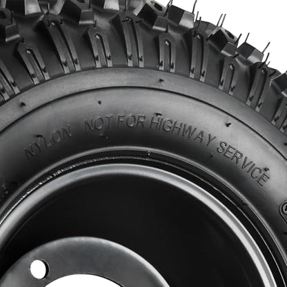 2PCS 16x8-7 ATV UTV Go Kart Tires and 7" Wheels 4 Lug Rims with 24T Spline Rear Axle Wheel Hubs, 200/55-7 16x8.00-7 Tubeless All Terrain Tires for Quad Bike Mini Bike Lawn Mower Yard Tractor Trike
