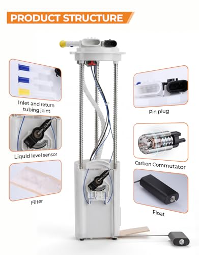 AutoExact Fuel Pump Assembly Compatible with 1999-2003 Chevrolet Silverado GMC Sierra 1500 2500 3500 4.3L 4.8L 5.3L 6.0L 8.1L, with sending unit fuel pressure sensor Replaces E3500M P74835M - size: 99-03 Silverado/Sierra