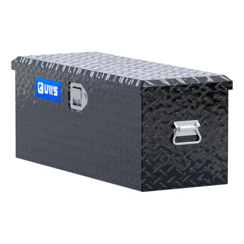 UWS EC20012 32-Inch Gloss Black Heavy-Wall Aluminum ATV Storage Box, RigidCore Lid