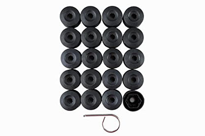 VOTEX - 20-Pack Wheel Lug Nut Bolt Cover Caps Locking Caps Set for Audi VW Volkswagen with Free Dismantle Tool 1K0 601 173 (with Locking Caps)
