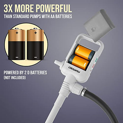 Deway Auto Fuel Transfer Pump, Removable Rubber Hose, D Battery, 2.4 GPM - style: Hand Trigger Nozzle w/ Rubber Hose