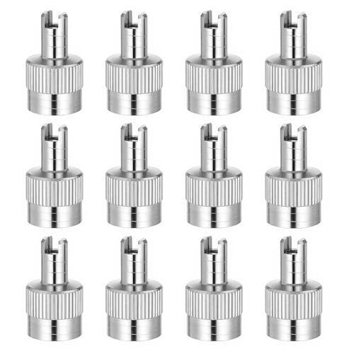 12PCS Tire Valve Stem Caps, Slotted Slot Valve Stem Caps with Valves Core Remover O Rubber Ring for Cars, SUV, Trucks, Bikes, Motorcycles, Bicycles