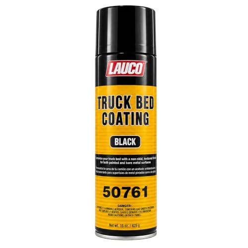 LAUCO Truck Bed Coating Black Aerosol Spray, Pack of 1, 15oz, Textured Non, Skid Finish, Scratch and Rust Protection for All Truck Beds, Tailgates, Bed Rails 50761