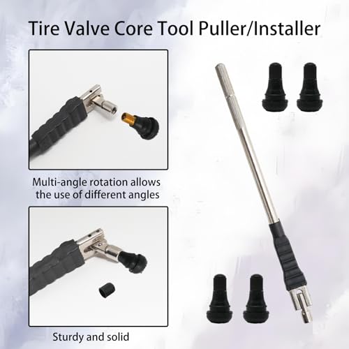 Tire Valve Stem Puller Tool, Valve Core Remover Tool, Silver - color: Silver