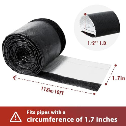 Wire Heat Shield Wrap for Car Hose Lines, 1/2" I.D. x 10FT, Black - color: Black, size: 1/2" I.D. x 10FT