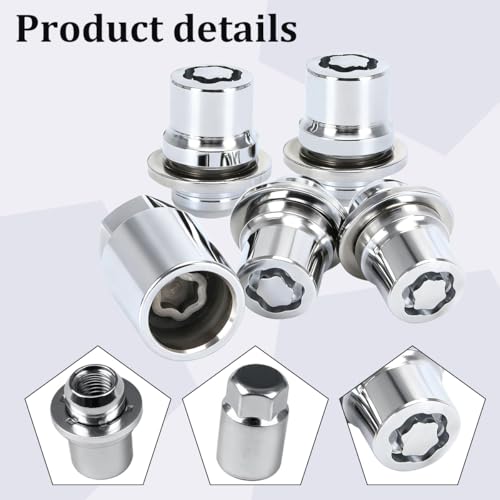 M12 x 1.5 Wheel Lock Lug Nut Set, 4PCS Vehicle Tire Lock and 1PC Key