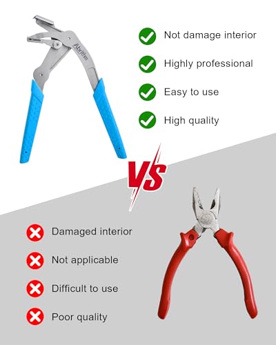 Car Clip Pliers, Panel Clip Removal Tool for Plastic Fasteners, Blue - color: Blue