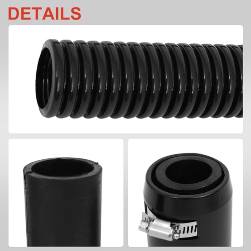 48" Stainless Steel Radiator Flexible Coolant Water Hose Kit - color: Black, size: 48 Inch