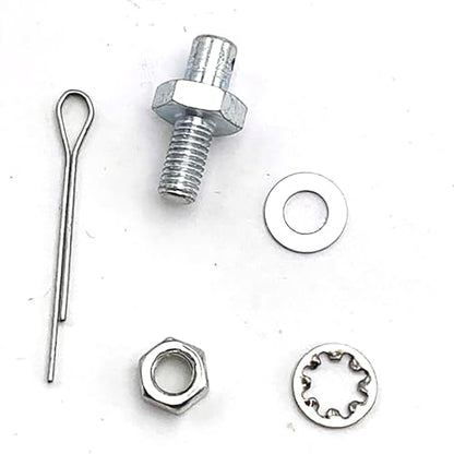 Throttle Cable Adapter Stud Kit with Bracket & Ends #8009 | Compatible with 1977+ Chevrolet (Includes Nut, Washers, Cotter Pin) - color: Silver 1 pack