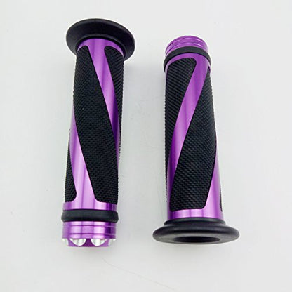 Universal Motorcycle Rubber Gel Handlebar Hand Grips for 7/8" Bar End Handle Bars Sports Bikes - color: Purple