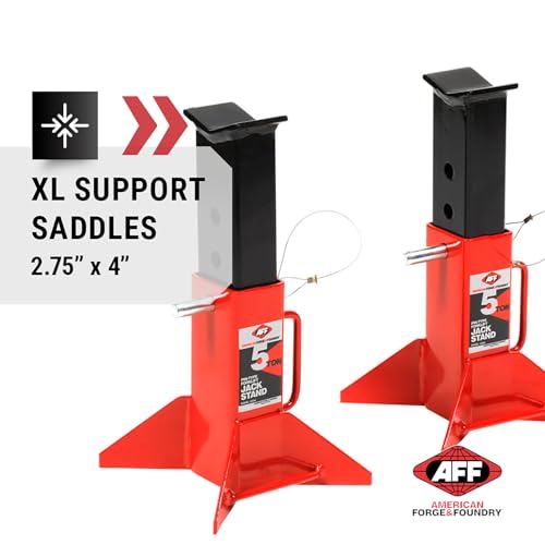 AFF Heavy Duty Pin Type Jack Stands, 5 Ton (10,000 Lbs) Capacity, 1 Pair, 3305A