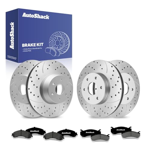 AutoShack Front & Rear Zinc Coated Rotors & Pads for Chevy Tahoe 2006 - style: SilverShiled Pro & Premium Pad