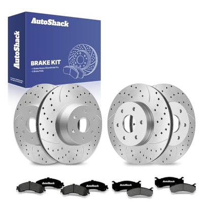 AutoShack Front & Rear Zinc Coated Rotors & Pads for Chevy Tahoe 2006 - style: SilverShiled Pro & Premium Pad