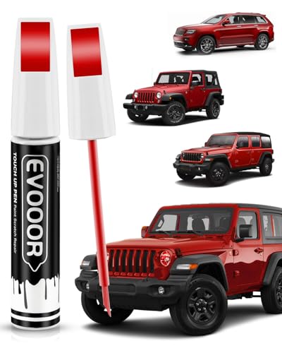 PRC/MRC Firecracker Red Touch Up Paint Compatible with JeepExact Match 2 in 1 Touch up Paint for Chips and Nicks Repair - color: Firecracker Red(PRC/MRC) Compatible with Cherokee/Wrangler-JK/Wrangler-JK-Unlimited