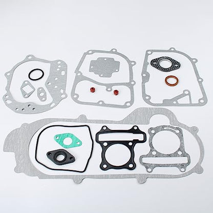 Glixal GY6 100cc 50mm Complete Big Bore Cylinder Rebuild Kit with Performance Big Valve Cylinder Head Assy for 139QMB 139QMA 147QMD Engine Scooter Moped ATV Go-Kart (69mm-18.5/20.5mm Larger Valves)