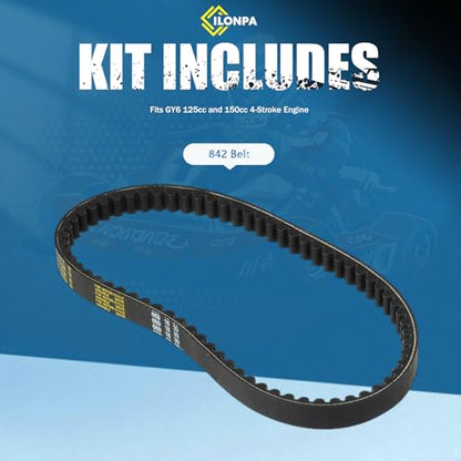 Fit For GY6 150cc Clutch and Variator Assembly Set with 842 belt for GY6 125cc And 150cc 4-Stroke Engine Scooter ATV Taotao Roketa Sunl