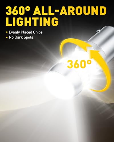 AUXITO 1157 LED Bulb White, Super Bright 2057 2357 7528 BAY15D LED Light Bulbs for Backup Reverse Signal Blinker Tail Parking DRL Brake Lights, 6000K White - color: White, size: 1157/2357