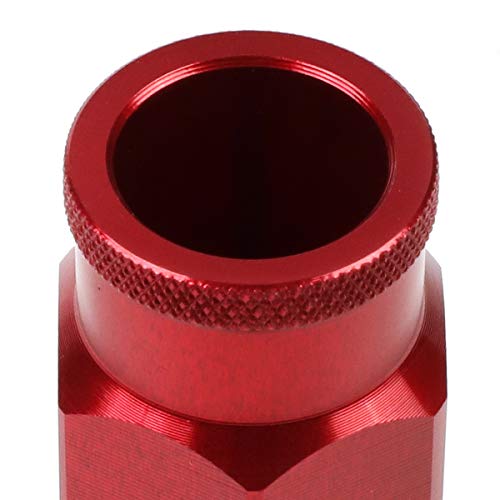 J2 Engineering 20 Pcs 7075 Aluminum Open End M12 x 1.5 Lug Nuts Set w/Socket Adapter, Red, Fit Conical Seat, LN-T7-004-15-RD - color: Red
