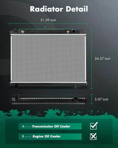 SCITOO 2090 Aluminum Car Radiator for Toyota for T100 2.7L 3.0L 3.4L - size: 2090