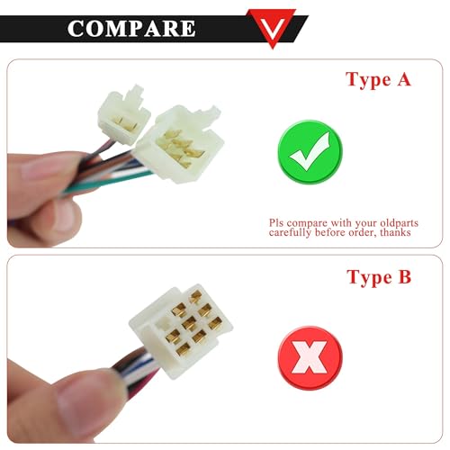 PRO BAT Left Kill Light Starter Switch 8 Wire 3 Function - style: 50cc Switch with Male Plugs