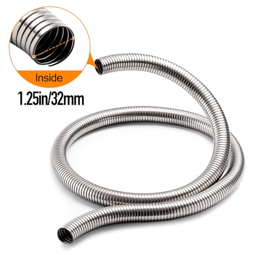 HZJD Exhaust Flex Pipe Stainless Steel(1.25''x72.00''/32x1830mm) - size: 1.25in
