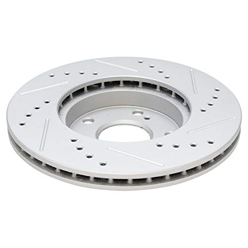 TRQ Performance Front and Rear Brake Rotor Set G Coated Drilled and Slotted - style: BRA10082