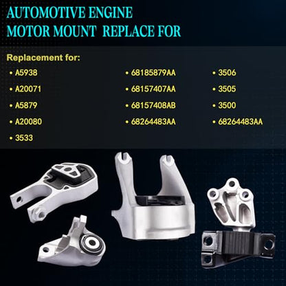 Motor Mount Kit for 14-21 Promaster 1500/2500/3500 3.6L - size: A20080 A20071 A5879 A5938