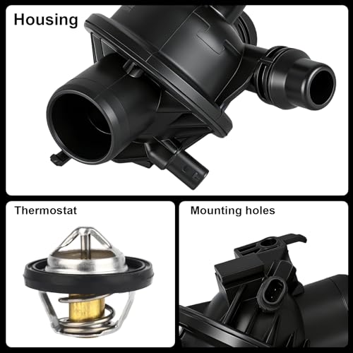 GAGN Engine Coolant Thermostat Housing Assembly Compatible with BMW F10 Series 528i 2011-2011,F01 Series 740i 2011-2012,740Li 2011-2012 3.0L,Replace for# 11538671517 11537580627 902-5172 - size: 902-5172