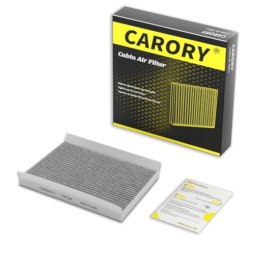 CARORY Cabin Air Filter w/Activated Carbon for Hyundai Elantra 07-16 (Except Touring), Kia Forte 14-18, Hyundai Accent 08-11, Elantra GT 13-17, Kia Forte5 14-18, Forte Koup 14-17, Rondo 14-17, CF728 - size: 7.5" x 9.4" x 0.8"