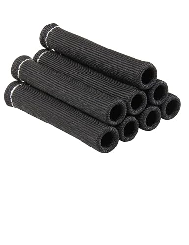 Black Spark Plug Wire Heat Shield Spark Plug Wire Heat Shield Sleeve Spark Plug Boot Protector Boots Wrap for SBC BBC 350 454 8PCS Plug Wire Covers - 2500F High Temp Protection - color: Black