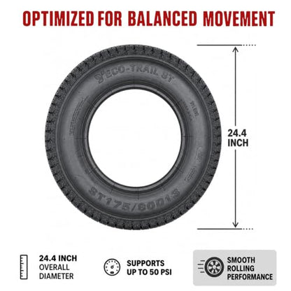eCustomrim 2-Pack ST175/80D13 13 Inch DEEP TREAD Trailer Tire Load Range C