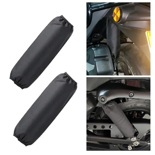 2 Pack 270mm Universal Motorcycle Shock Covers Set, Black