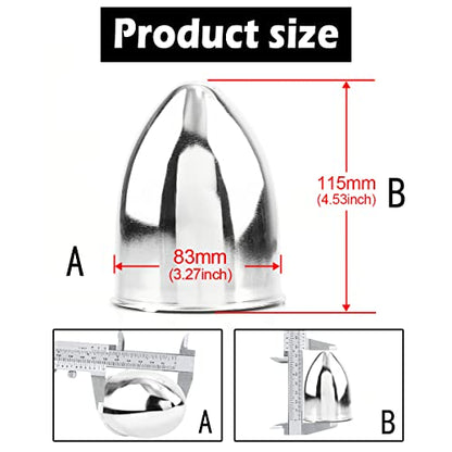 4Pcs 3.27" OD 4.53" H Pointed Top Trailer Wheel Center Caps for Rim - color: Chrome, size: 3.27" OD 4.53" H