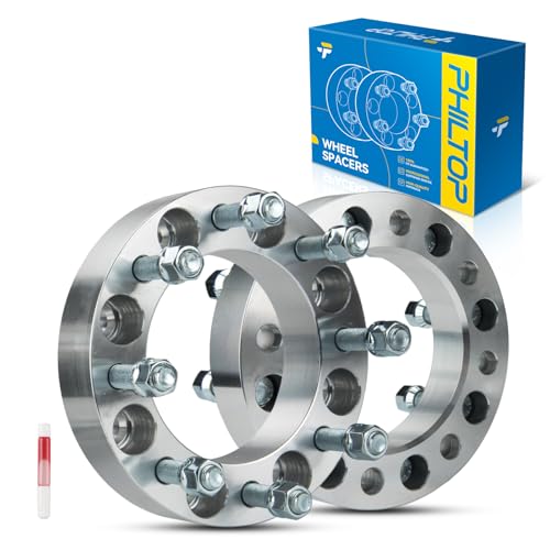 PHILTOP 8x6.5 Lug-Centric Wheel Spacers 1.5" for Chevrolet Silverado 1500 - color: Sliver, size: 8x6.5 -126.15mm -M14x1.5 -1.5" thick - 2Pcs