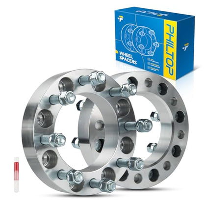 PHILTOP 8x6.5 Lug-Centric Wheel Spacers 1.5" for Chevrolet Silverado 1500 - color: Sliver, size: 8x6.5 -126.15mm -M14x1.5 -1.5" thick - 2Pcs