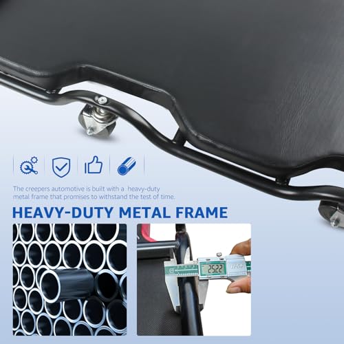 44-Inch Mechanic's Creeper, 450 lb, 2-Inch Low Profile for Auto Repair