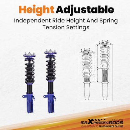 maXpeedingrods Coilovers for Toyota Camry 1992-2001, Avalon 1995-2003 - color: Blue