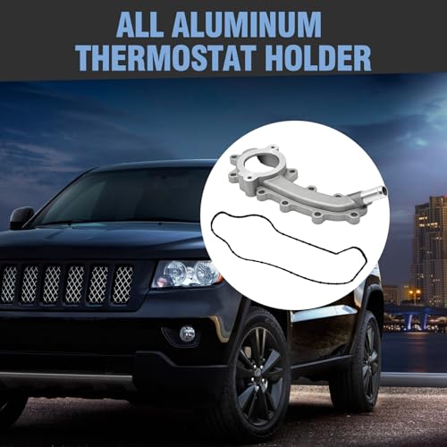5184653AF Engine Coolant Crossover Water Outlet Replacement for Chrysler 200/Dodge Avenger/Jeep Cherokee/Ram 1500/ProMaster, Replaces 5184653AE, 5184653AD