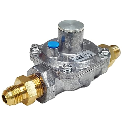 1/2 Inch Natural Gas Pressure Regulator with 2 Brass Fittings - size: 1/2